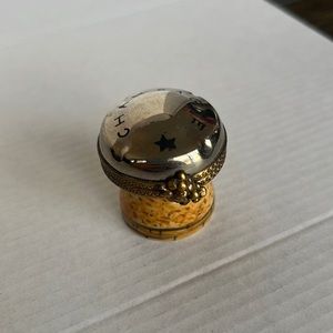 RARE AUTHENTIC LIMOGES CHAMPAGNE CORK with silver top.
